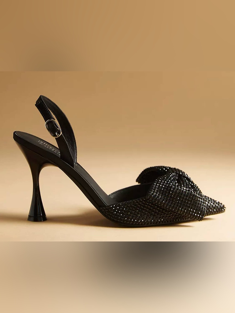 NWOT Jeffrey Campbell for Anthropologie Black Crystal Bow Slingback Heels